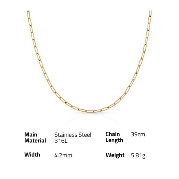 Chris April in stock fashion jewelry PVD gold plated 316L stainless steel waterproof grinded linked chain necklace - Image 6