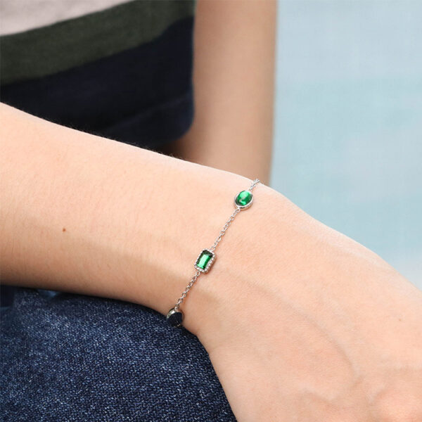 Chris April 316L stainless steel PVD gold plated emerald zircons bracelet - Image 6