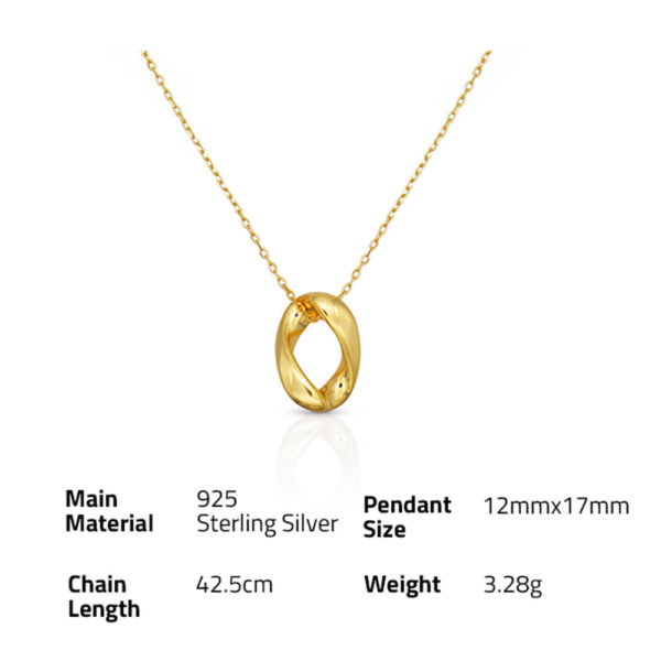 Chris April korean version 925 Sterling silver 18K gold plated European and American Casting pendant necklace - Image 6