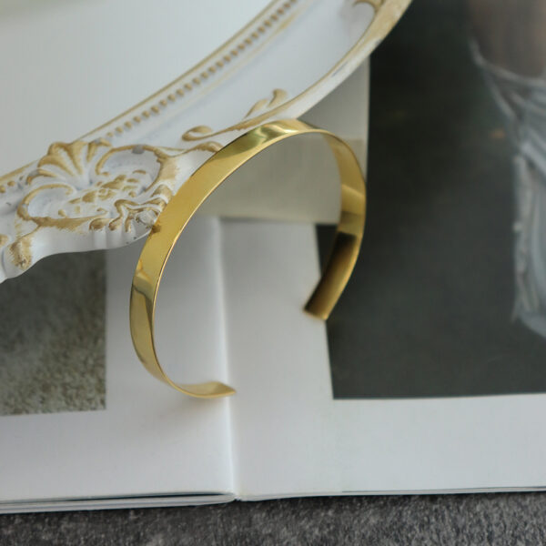 Chris April in stock 925 sterling silver gold plated wide cuff bangle women bracelets - Image 5