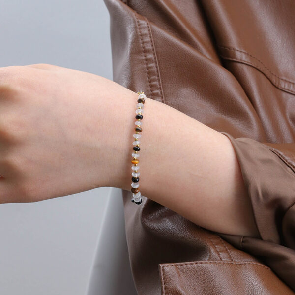 Chris April 316L stainless steel natural gems stone beads gold chain bracelets women - Image 5