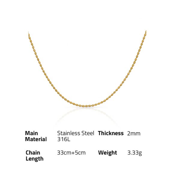 Chris April in stock fashion jewelry PVD gold plated 316L stainless steel unfade simple beads chain Necklace for women - Image 6