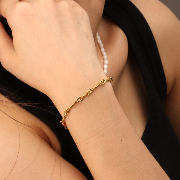 Chris April copper and brass jewelry PVD gold plated rope twisting bangles bracelet - Image 3