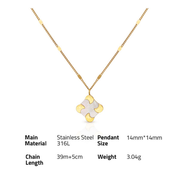 Chris April in stock 316L stainless steel water-proof PVD gold plated natural shell pendant necklace for women - Image 6