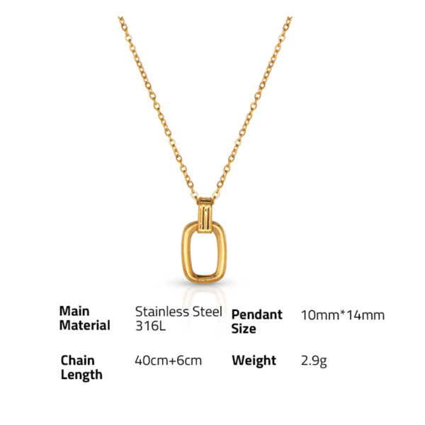 Chris April fashion jewelry non-tarnish PVD gold plated 316L Stainless Steel geometry loops pendant Necklace - Image 6