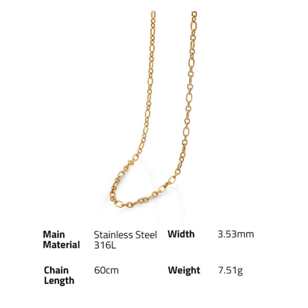 Chris April fashion jewelry in stock 316l stainless steel pvd gold plated all-match women link chain necklace jewelry - Image 6