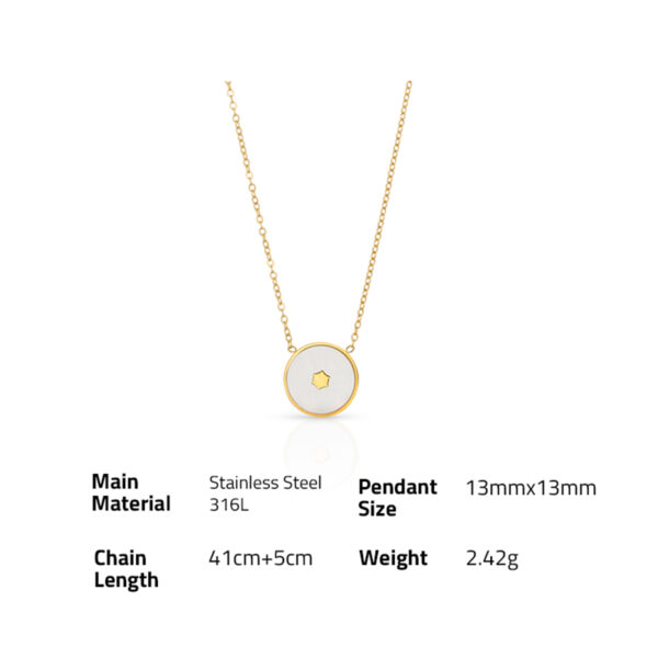 Chris April in stock 18k PVD gold plated 316L stainless steel Six-pointed star shell pendant necklace - Image 6