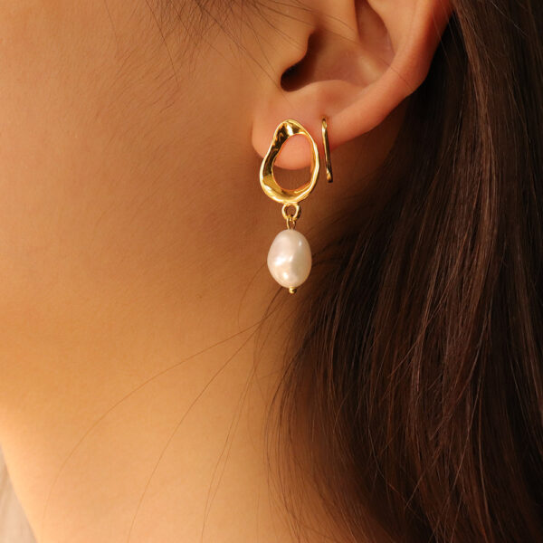 Chris April In Stock Unique Gold Plated sterling silver Ear Cuff Earrings - Image 3