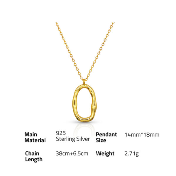 Chris April wholesale 925 sterling silver simple gold plated personalized Oval necklace - Image 6