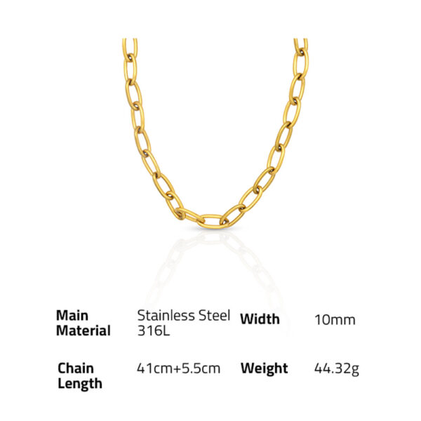 Chris April custom 14k gold plated 316L Stainless steel jewelry link chain necklace for women - Image 6