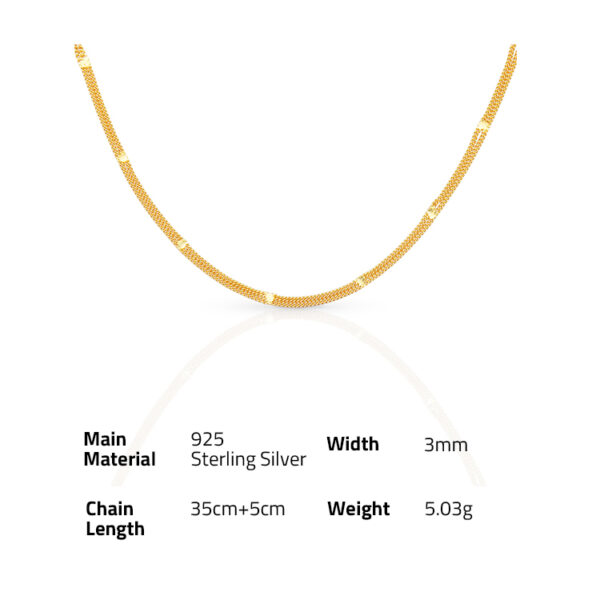 Chris April 925 sterling silver gold plated 18k gold double layer  link chain  necklace for women - Image 6