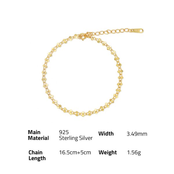 Chris April In stock Fine jewelry 925 sterling silver gold plate custom vermeil ladder chain bracelet for women - Image 6