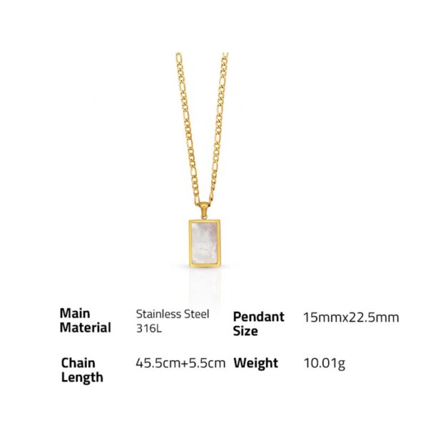 Chris April New arrivals autumn and winter 316l stainless steel gold plated sweater chain  mosaic shell pendant necklace - Image 6