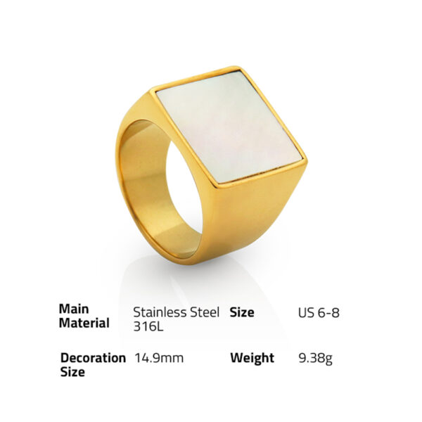 Chris April fashion jewelry PVD gold plated 316L stainless steel non-tarnish round Brilliant cut zircon ring for gift - Image 6