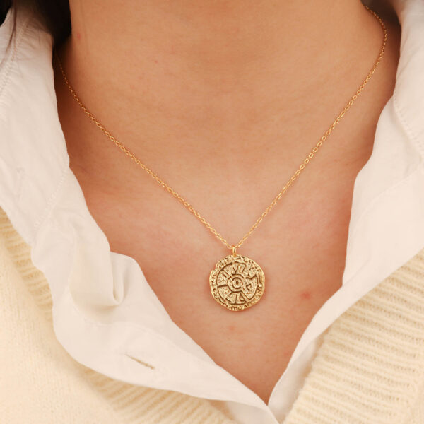 Chris April wholesale 925 sterling silver simple gold plated Irregular star and moon coin pendant necklace - Image 3