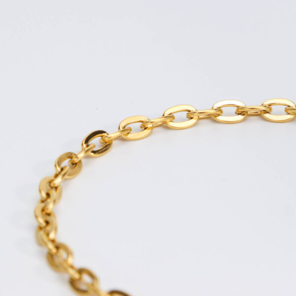 Chris April 316L stainless steel 18k PVD gold plated simple vintage stackable link foot chain body jewelry anklet - Image 4