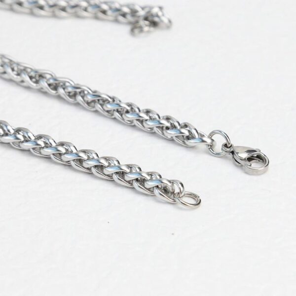 Chris April 316L stainless steel PVD silver plated strand chain necklace - Image 6