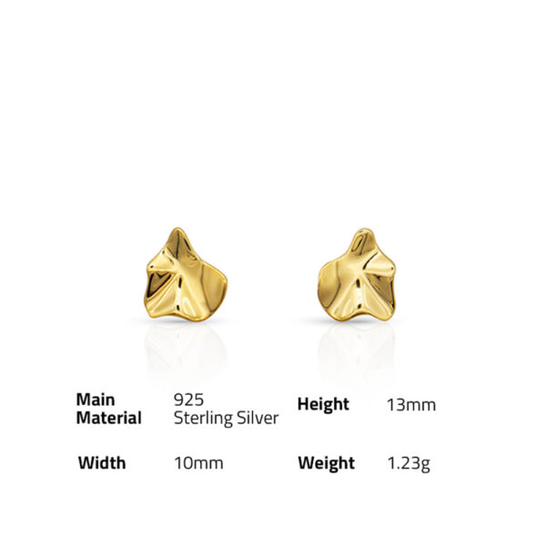 Chril April 925 sterling silver gold plated trendy Irregular concave and convex geometric earrings - Image 6