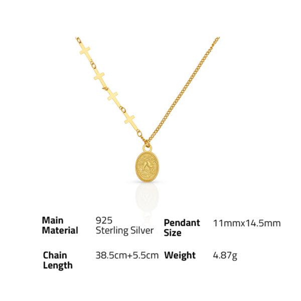 Chris April Trendy Korean Version 18k gold plated 925 Sterling silver geometric circle necklaces - Image 6