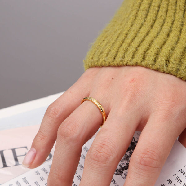 Chris April 316L stainless steel PVD gold plated multi-layers knuckle rings jewelry women - Image 3