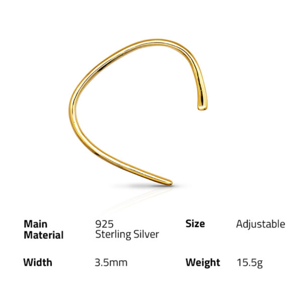 Chris April Latest design gold plated 925 sterling silver triangle minimalism bangle bracelets - Image 6