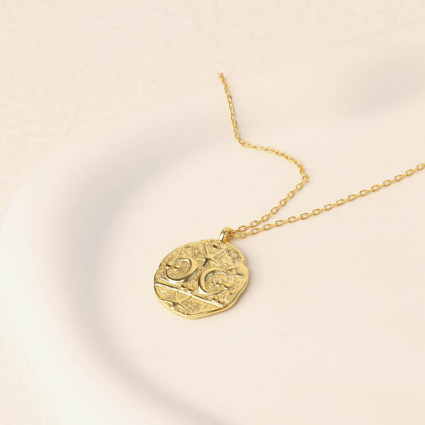 Chris April wholesale 925 sterling silver simple gold plated Irregular star and moon coin pendant necklace - Image 4