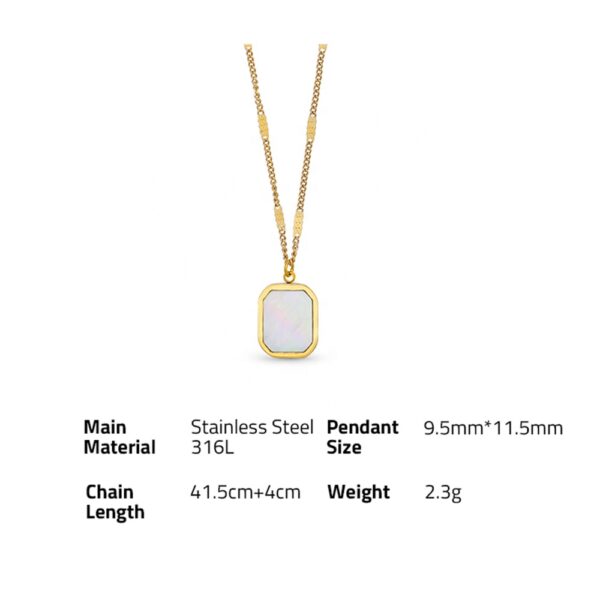 Chris April in stock fashion jewelry PVD gold plated 316L stainless steel hexagon shell Pendant necklace for women - Image 6