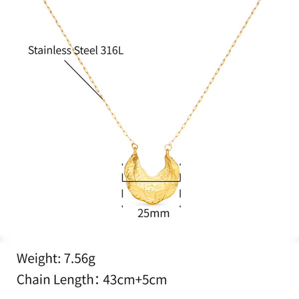 Chris April 316L stainless steel gold crescent moon necklaces for women new arrival 2023 - Image 6