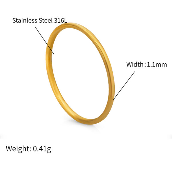 Chris April non tarnish waterproof jewelry stackable thin knuckle rings stainless steel jewelry 18K gold pated - Image 5