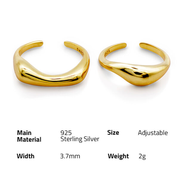 Chris April in stock 925 sterling silver luxury 14k gold plated women fashion stack jewelry ring sets - Image 6