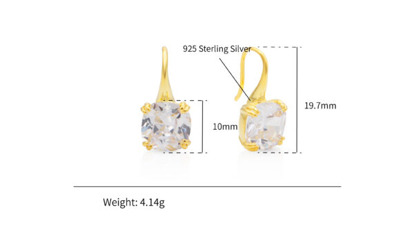 Chris April 925 sterling silver big clear and sapphire zircon pendant earrings - Image 6