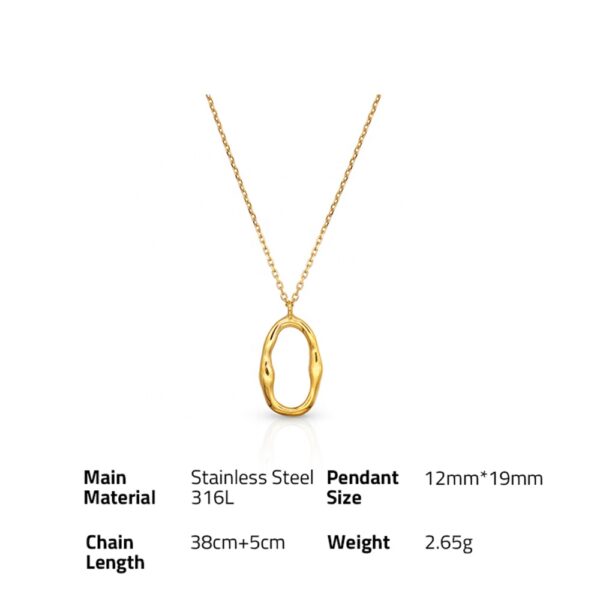 Chris April fashion jewelry 316L stainless steel PVD gold plated personalized Oval necklace for women - Image 6