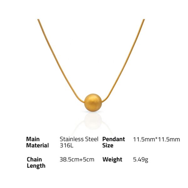 Chris April fashion Jewelry In stock 316L stainless steel simple PVD gold plated luncky ball pendant necklace - Image 6