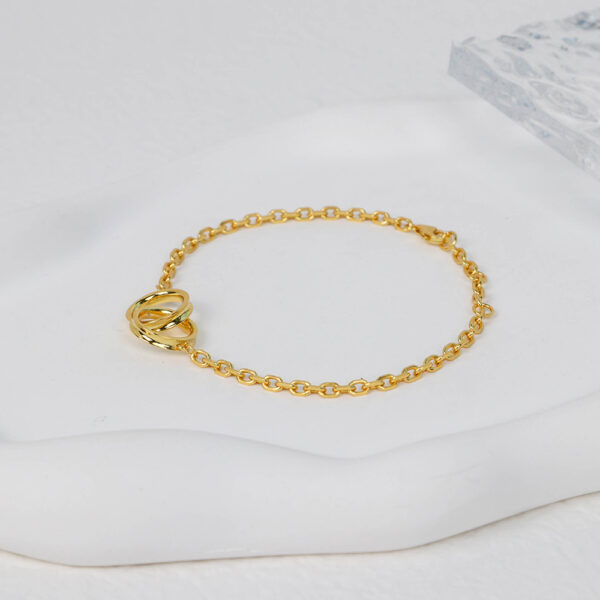 Chris April In stock gold plated bracelet Charm 925 silver custom vermeil chain bracelet - Image 3