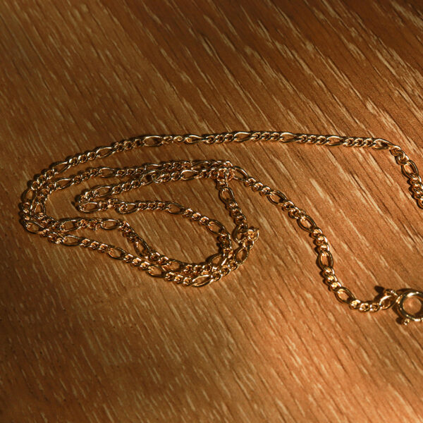 Chris April 925 sterling silver 18k gold plated stackable figaro chain thin necklaces - Image 3