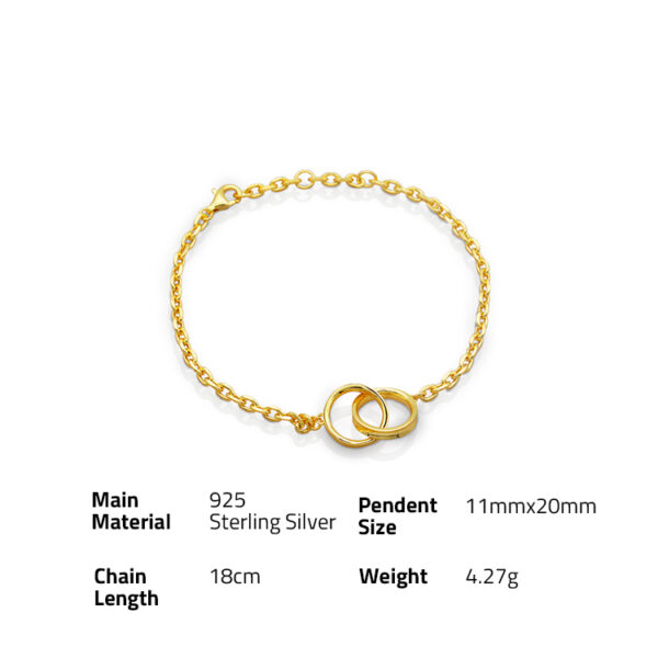 Chris April In stock gold plated bracelet Charm 925 silver custom vermeil chain bracelet - Image 6