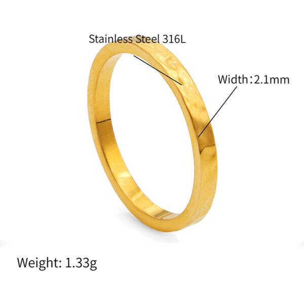 Chris April 316L stainless steel jewelry waterproof 18k gold plated tarnish free rings - Image 3