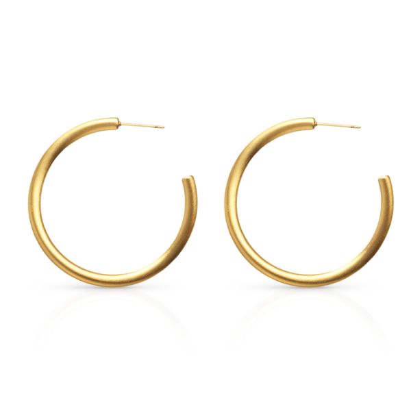 Chris April 316L stainless steel korean twisted matte finish big C-shape hoop earrings women - Image 3