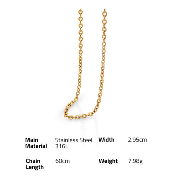 Chris April New arrivals Fashion jewelry PVD gold plated 316L stainless steel embroidery link chain necklace - Image 6