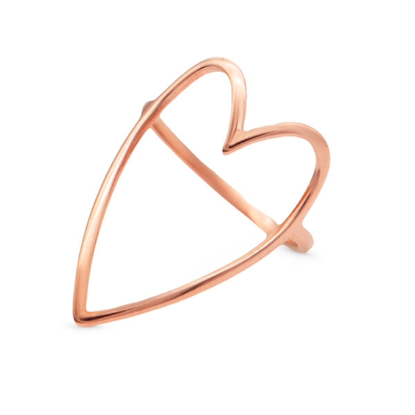 Chris April 316L stainless steel personality hollow out rose gold ring hearts - Image 5