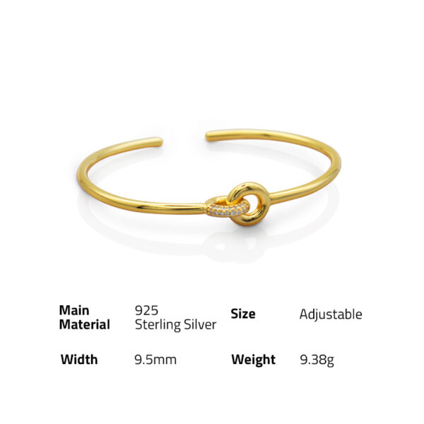 chris april  In stock trendy 925 silver 18K gold plate Interlocking  Bangles bracelet for women - Image 6