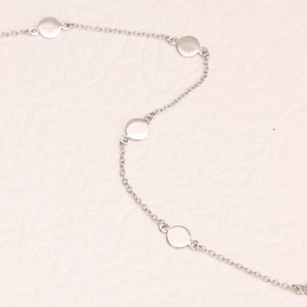 Chris April wholesale in stock 925 sterling silver simple stackable flat bead charms flake necklace - Image 4