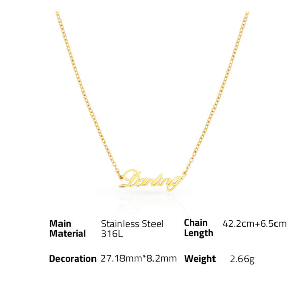 Chris April in stock 316L Stainless steel PVD plated minimalist drling alphabet letter girft necklace - Image 6