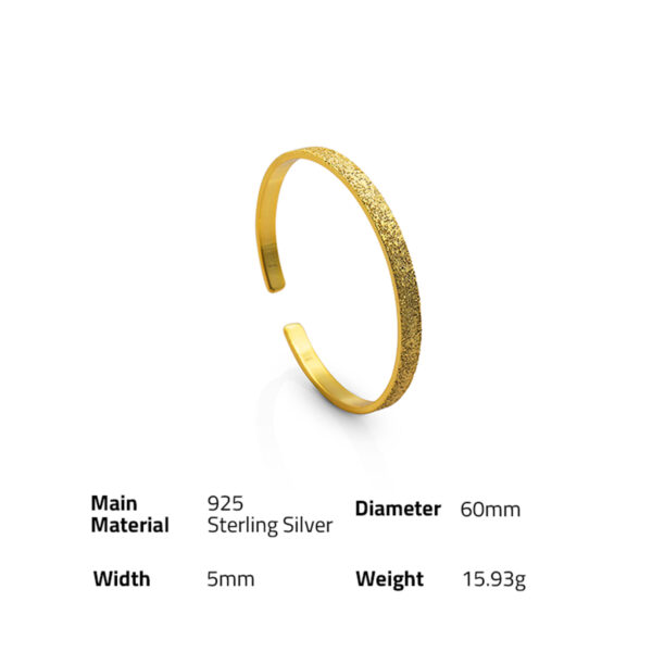 Chris April S925 sterling silver gold plated minimalist simple personality bracelet - Image 6