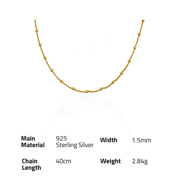 Chris April Fashion 18k gold plated 925 Sterling silver New style beaded gold vermeil choker necklace - Image 6