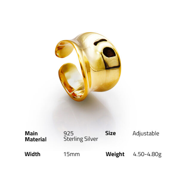 chrils april 925 sterling silver 18k gold plated minimalist glow band rings for women - Image 6