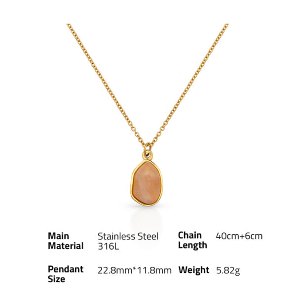 Chris April in stock 316L stainless steel PVD  plated natural crystal pendant necklaces - Image 6