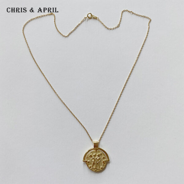 new arrival Baroque gold plated 12  zodiac sign necklace - Image 3