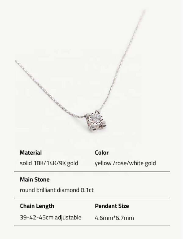 Chris April 18k solid gold natural diamond pendant necklace jewelry - Image 6