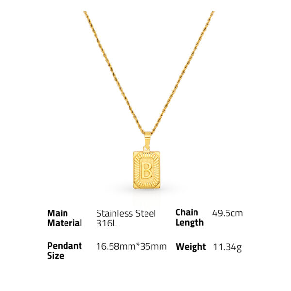 Chris April in stock 316L stainless steel PVD gold plating alphabet letters pendant rope chain necklace - Image 6